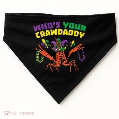 Whos Your Crawdaddy Crawfish Jester Beads Funny Mardi Gras USA-Made Doggie Bandana