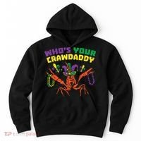 Whos Your Crawdaddy Crawfish Jester Beads Funny Mardi Gras Hoodie thumb 0