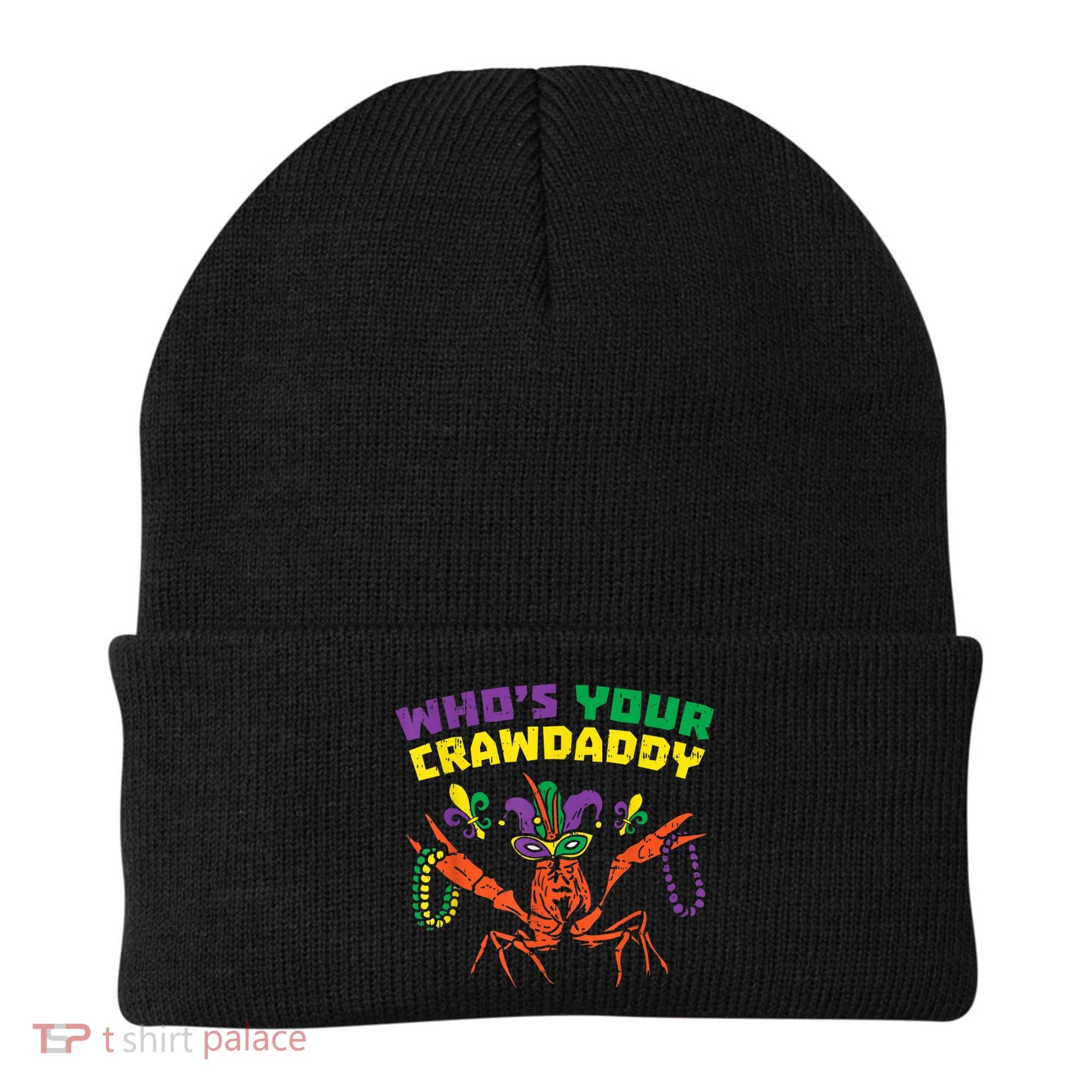 Whos Your Crawdaddy Crawfish Jester Beads Funny Mardi Gras Beanie