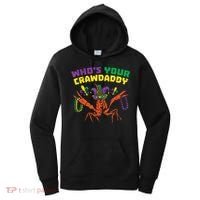 Whos Your Crawdaddy Crawfish Jester Beads Funny Mardi Gras Women's Hoodie thumb 0