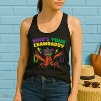 Whos Your Crawdaddy Crawfish Jester Beads Funny Mardi Gras Women's Tank Top thumb 2