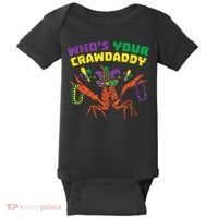Whos Your Crawdaddy Crawfish Jester Beads Funny Mardi Gras Baby Bodysuit thumb 0
