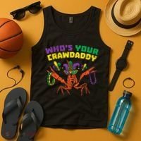 Whos Your Crawdaddy Crawfish Jester Beads Funny Mardi Gras Tank Top thumb 4