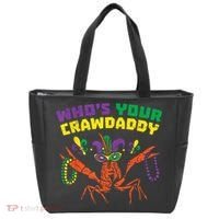 Whos Your Crawdaddy Crawfish Jester Beads Funny Mardi Gras Tote Bag thumb 0