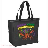 Whos Your Crawdaddy Crawfish Jester Beads Funny Mardi Gras Tote Bag thumb 2