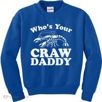 Who's Your Crawdaddy Funny Crawfish Boil Mardi Gras Cajun Cute Gift Kids Sweatshirt thumb 0