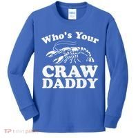 Who's Your Crawdaddy Funny Crawfish Boil Mardi Gras Cajun Cute Gift Kids Long Sleeve Shirt thumb 0