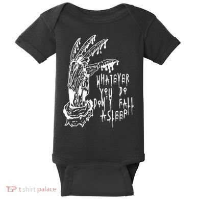 Whatever You Do Don't Fall Asleep Nightmare Horror Freddy Hand Halloween Costume Baby Bodysuit