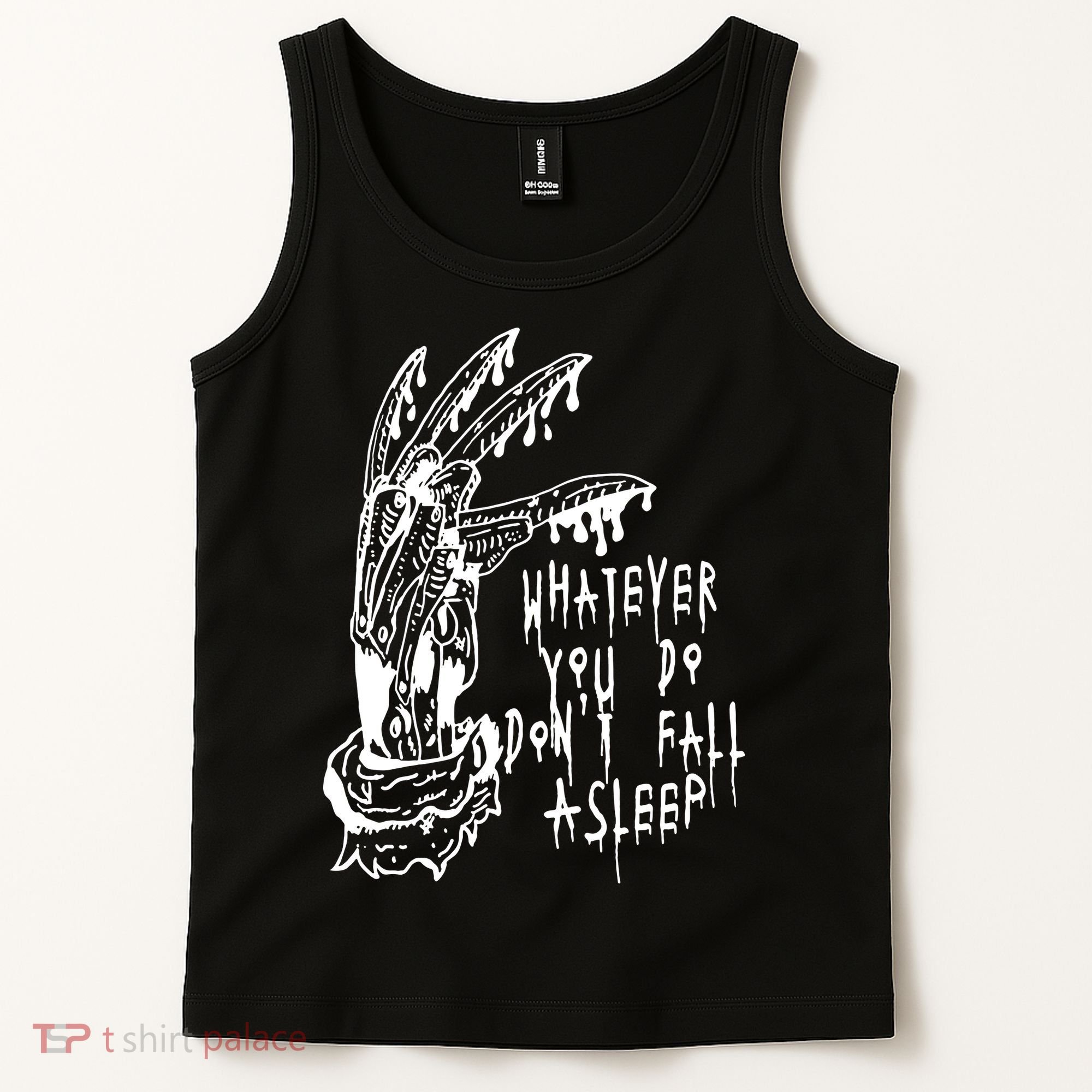 Whatever You Do Don't Fall Asleep Nightmare Horror Freddy Hand Halloween Costume Tank Top