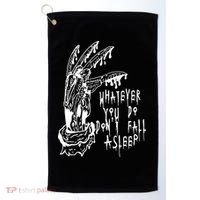 Whatever You Do Don't Fall Asleep Nightmare Horror Freddy Hand Halloween Costume Golf Towel thumb 0