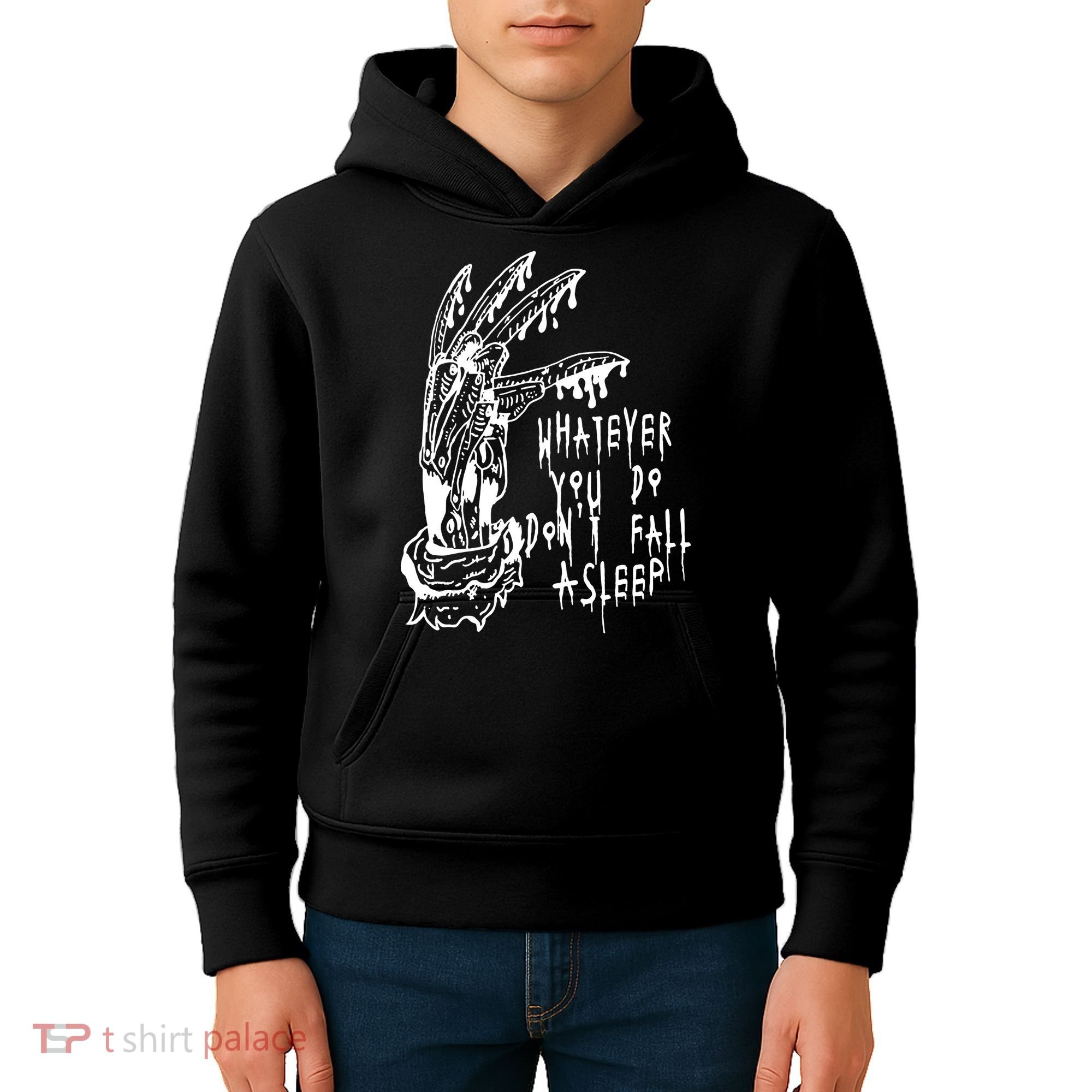 Whatever You Do Don't Fall Asleep Nightmare Horror Freddy Hand Halloween Costume Kids Hoodie