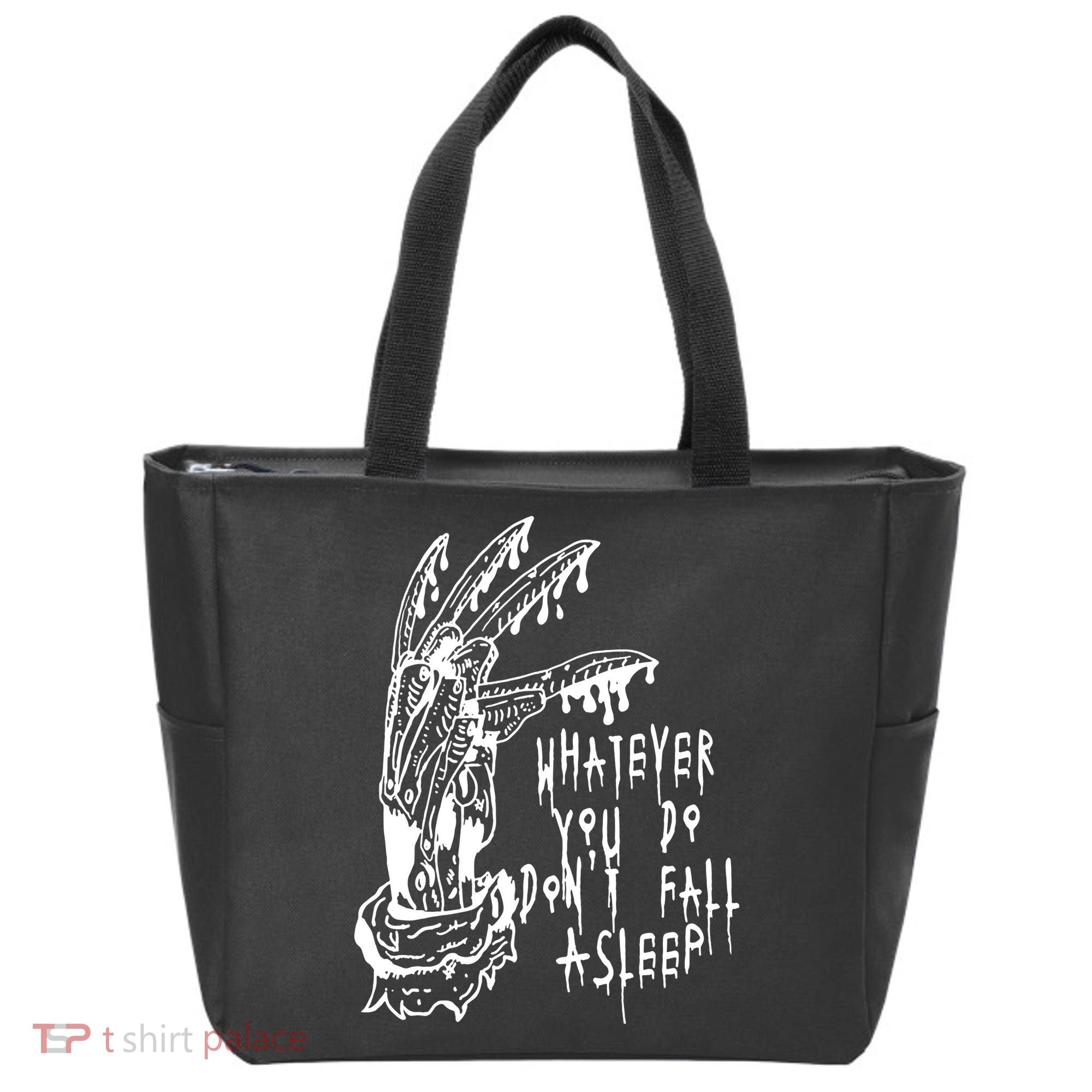 Whatever You Do Don't Fall Asleep Nightmare Horror Freddy Hand Halloween Costume Tote Bag