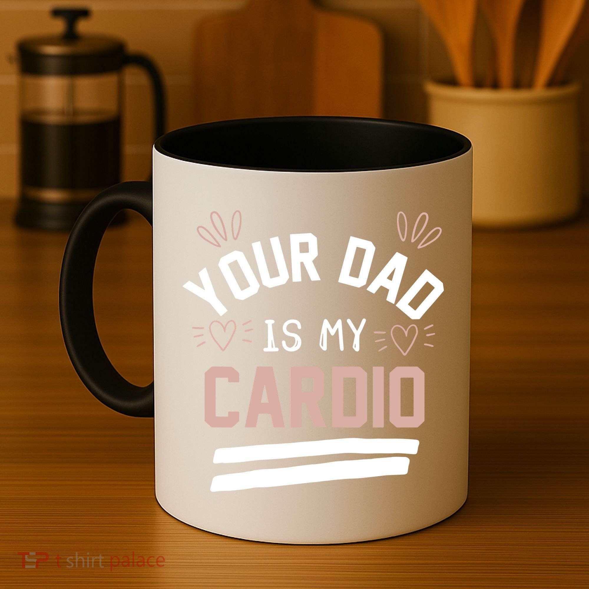 Womens YOUR DAD IS MY CARDIO Coffee Mug