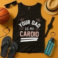 Womens YOUR DAD IS MY CARDIO Tank Top thumb 4