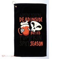 When You're Dead Inside Pumpkin Season Golf Towel thumb 0