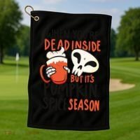 When You're Dead Inside Pumpkin Season Golf Towel thumb 1