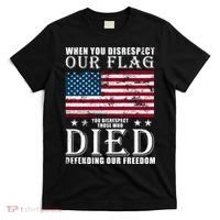 When You Disrespect Our Flag Veteran Memorial Day Gift T-Shirt thumb 0