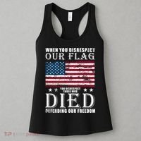 When You Disrespect Our Flag Veteran Memorial Day Gift Women's Tank Top thumb 3