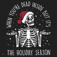 When You're Dead Inside But It's The Holiday Season Sekleton Cute Gift Hat thumb 2