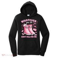 Whatever You Do Don't Fall For Me RN PCT CNA Nurse Valentine Women's Hoodie thumb 0