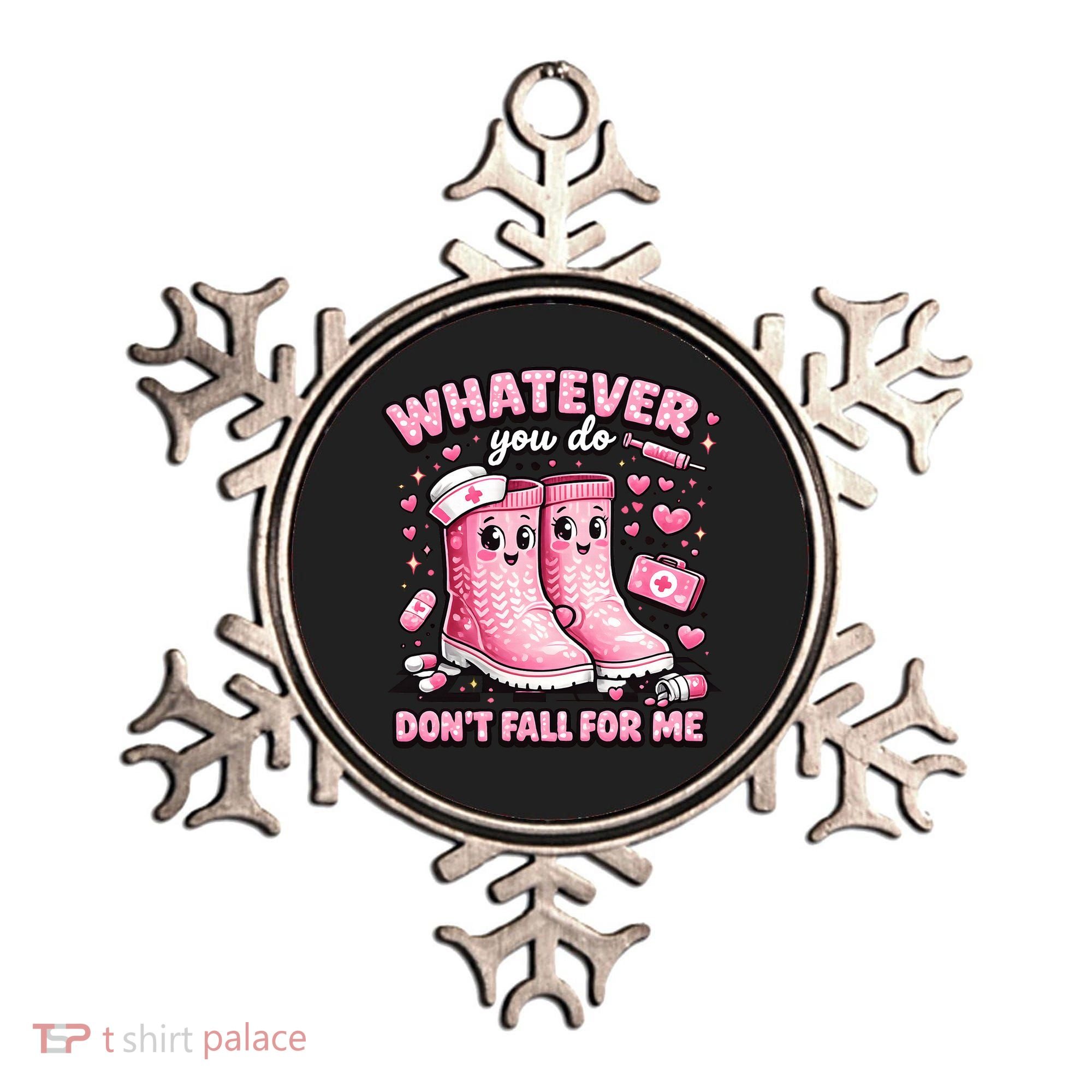 Whatever You Do Don't Fall For Me RN PCT CNA Nurse Valentine Ornament