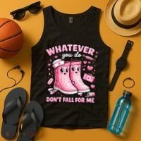 Whatever You Do Don't Fall For Me RN PCT CNA Nurse Valentine Tank Top thumb 4
