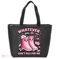 Whatever You Do Don't Fall For Me RN PCT CNA Nurse Valentine Tote Bag thumb 0