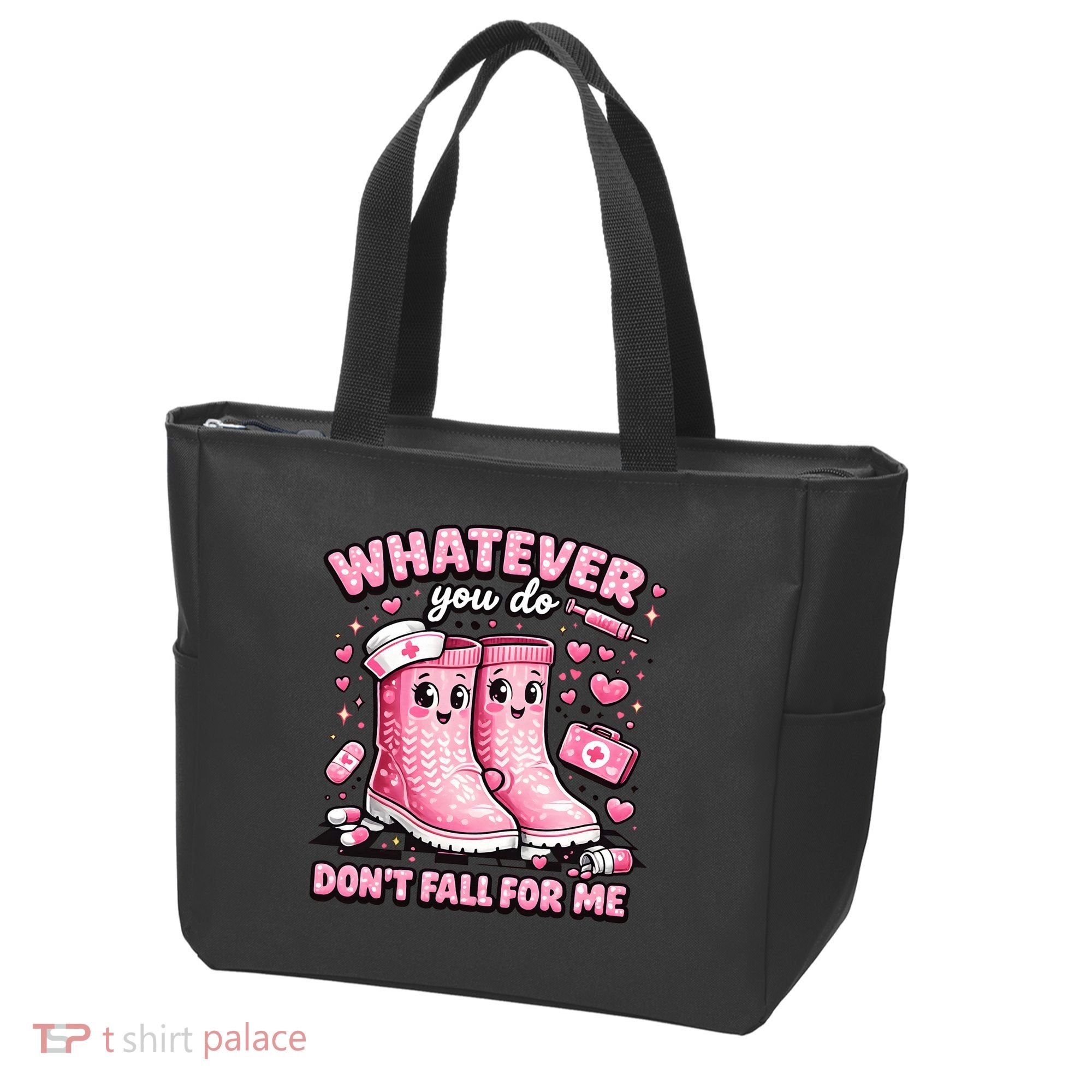 Whatever You Do Don't Fall For Me RN PCT CNA Nurse Valentine Tote Bag