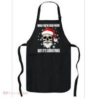 When Youre Dead Inside But Its Christmas Funny Skeleton Apron thumb 0