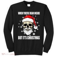 When Youre Dead Inside But Its Christmas Funny Skeleton Sweatshirt thumb 0