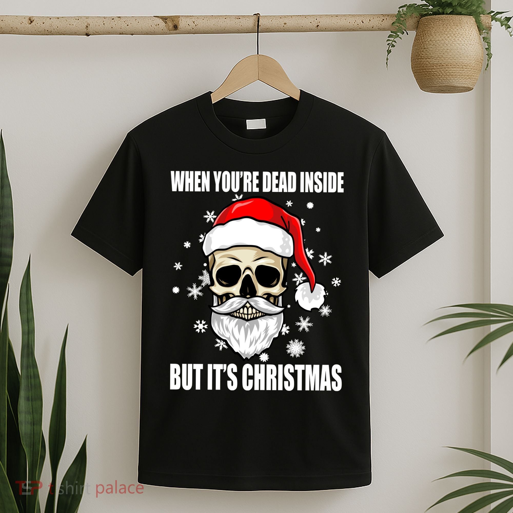 When Youre Dead Inside But Its Christmas Funny Skeleton T-Shirt