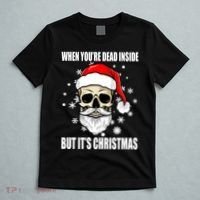 When Youre Dead Inside But Its Christmas Funny Skeleton T-Shirt thumb 5