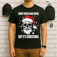 When Youre Dead Inside But Its Christmas Funny Skeleton T-Shirt thumb 6