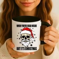 When Youre Dead Inside But Its Christmas Funny Skeleton Coffee Mug thumb 3
