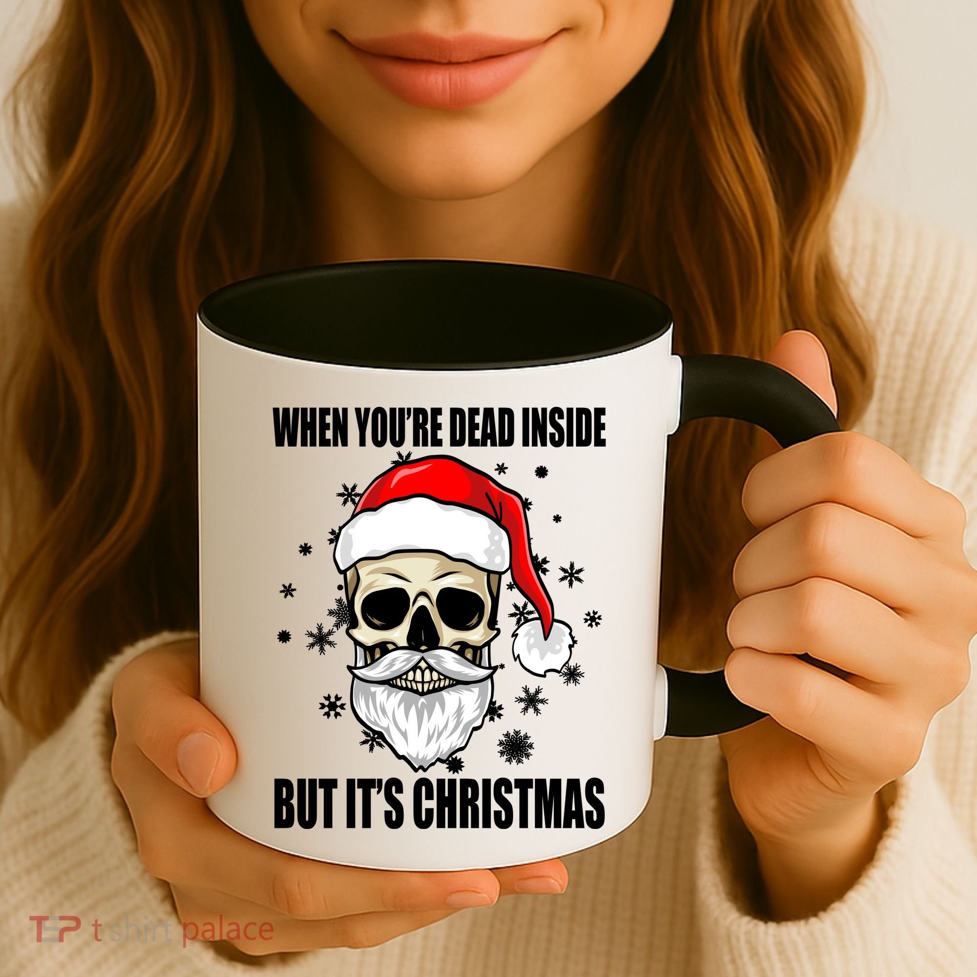 When Youre Dead Inside But Its Christmas Funny Skeleton Coffee Mug