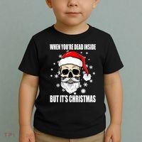 When Youre Dead Inside But Its Christmas Funny Skeleton Toddler T-Shirt thumb 2