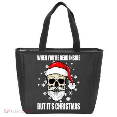 When Youre Dead Inside But Its Christmas Funny Skeleton Tote Bag
