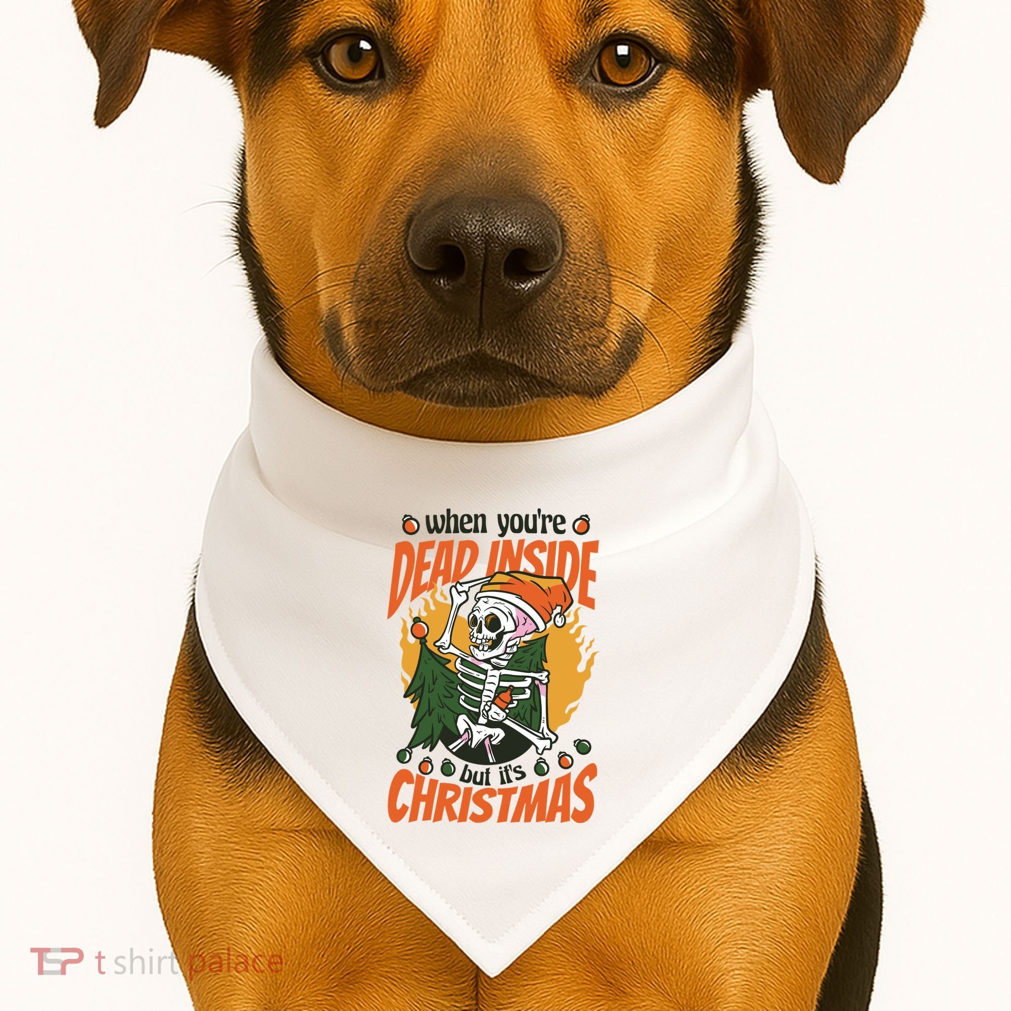 When You're Dead Inside But It's Christmas USA-Made Doggie Bandana