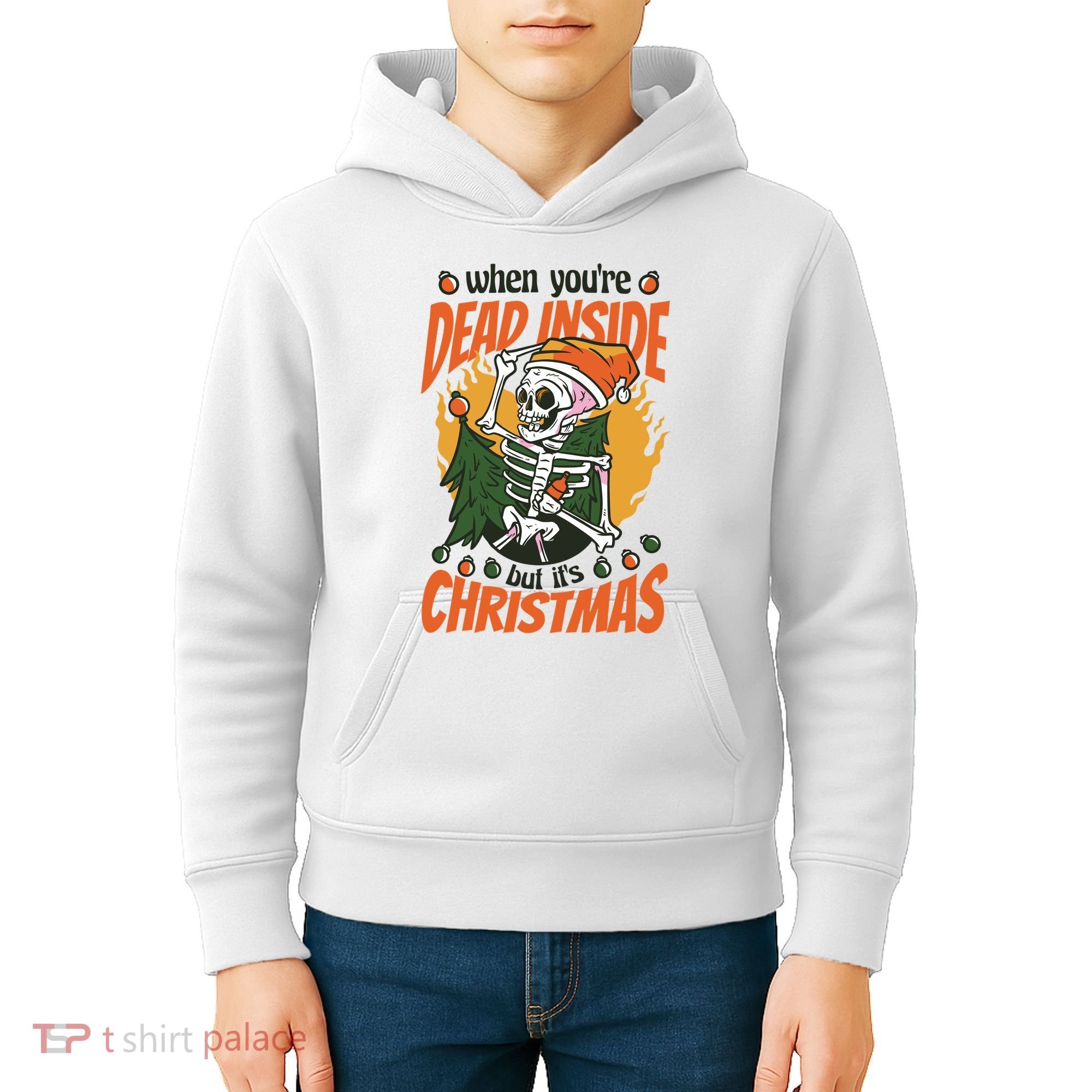 When You're Dead Inside But It's Christmas Kids Hoodie