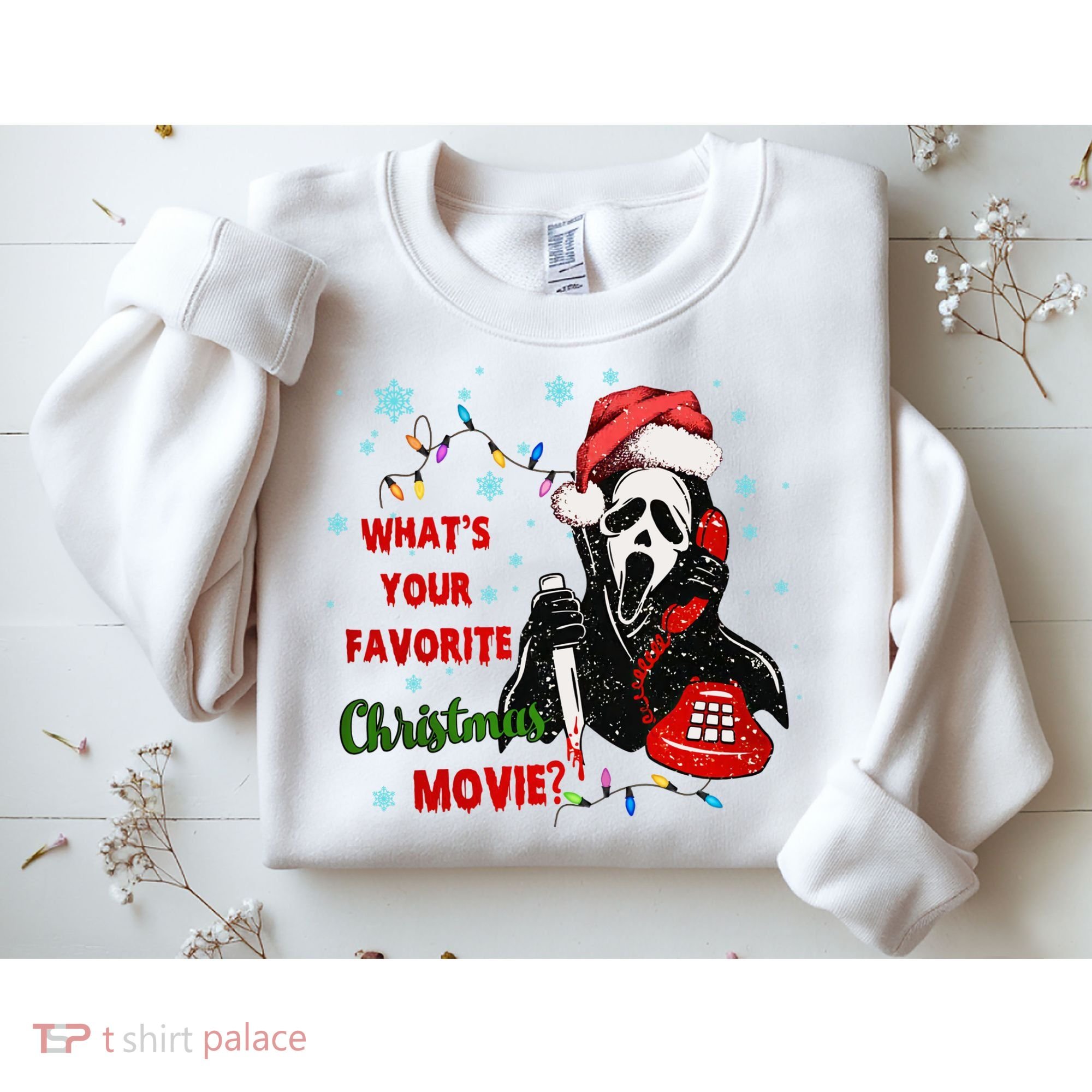 What's Your Favorite Horror Movie Christmas Xmas Holiday Ghostface Sweatshirt