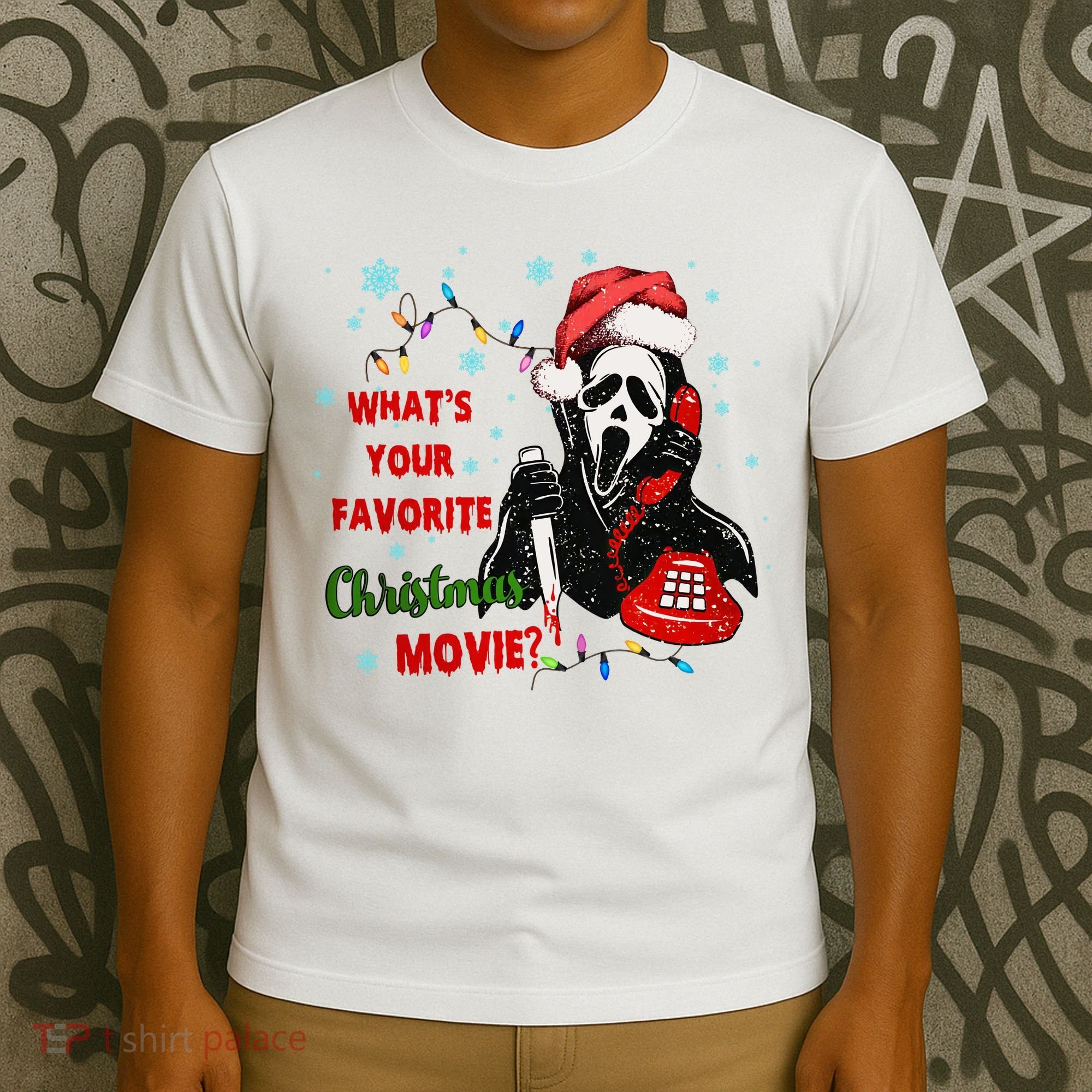 What's Your Favorite Horror Movie Christmas Xmas Holiday Ghostface T-Shirt