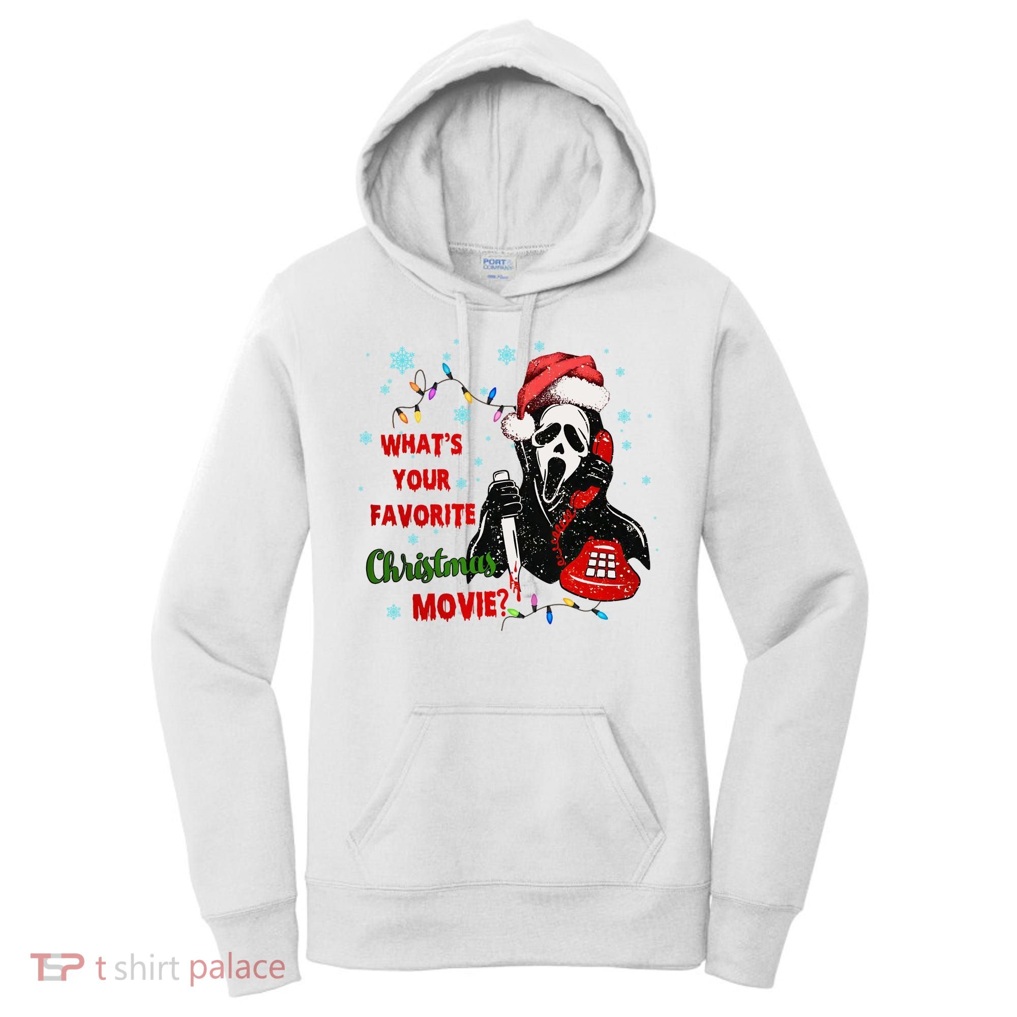 What's Your Favorite Horror Movie Christmas Xmas Holiday Ghostface Women's Hoodie