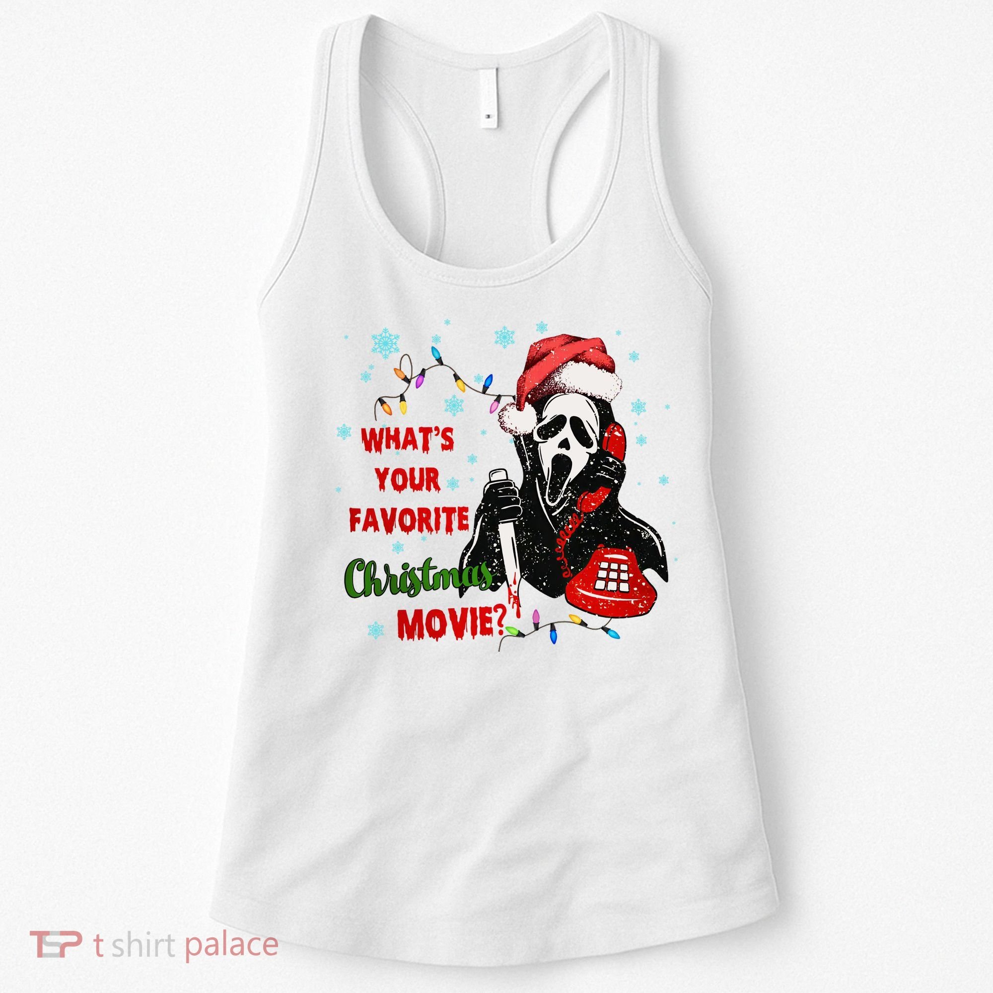 What's Your Favorite Horror Movie Christmas Xmas Holiday Ghostface Women's Tank Top