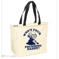 Whos Your Founding Daddy Funny George Washington Tote Bag thumb 2