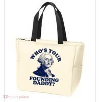 Whos Your Founding Daddy Funny George Washington Tote Bag thumb 3
