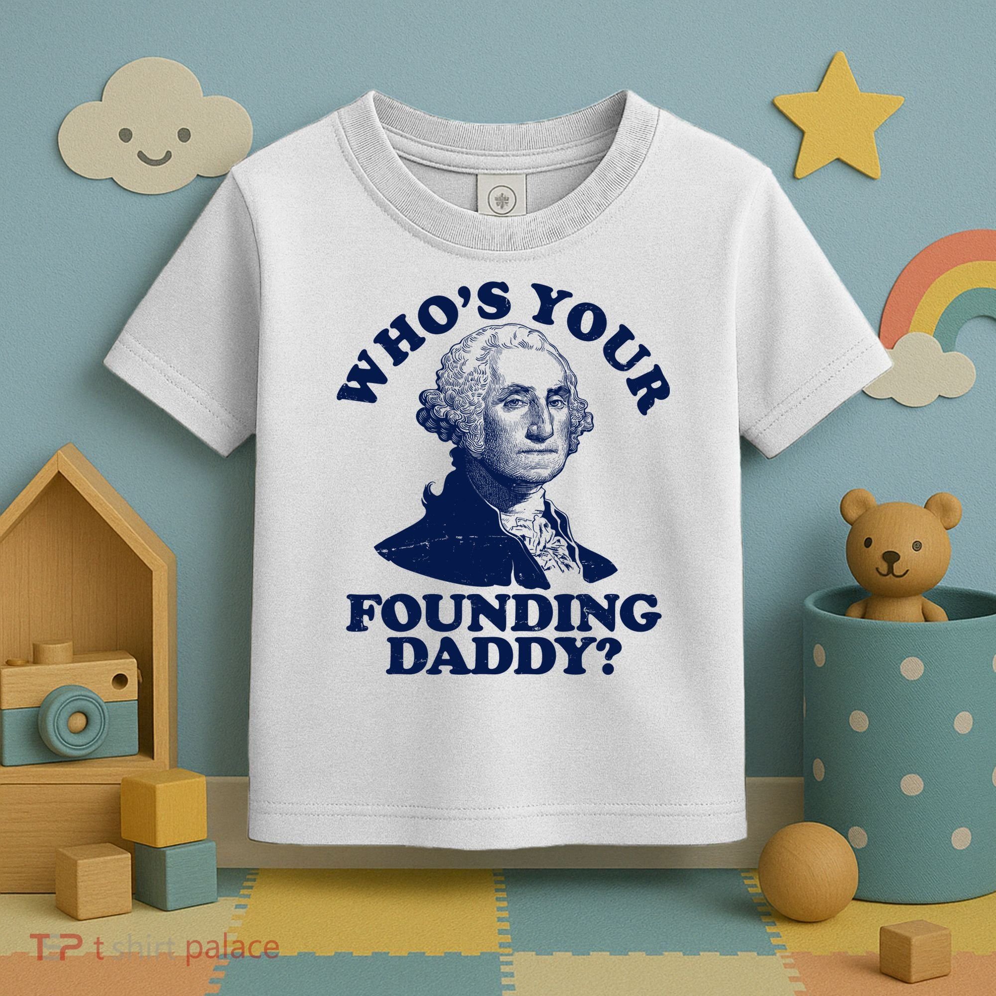 Whos Your Founding Daddy Funny George Washington Toddler T-Shirt