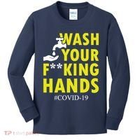 Wash Your F*ing Hands Covid19 Kids Long Sleeve Shirt thumb 0