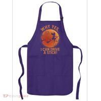 Why Yes I Can Drive A Stick Funny Halloween Witch Apron thumb 0