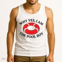 Why Yes I Am The Pool Boy Funny Swimming Accessories Gift Tank Top thumb 3