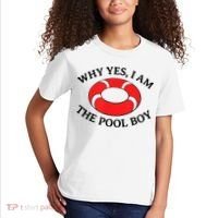 Why Yes I Am The Pool Boy Funny Swimming Accessories Gift Kids T-Shirt thumb 2